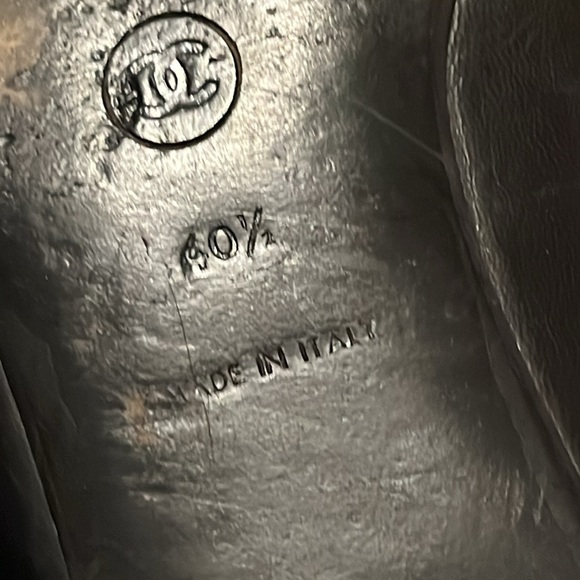 Vintage Chanel Finition LOGO Cap Tor Flats Sz 40 1/2 Women - Picture 7 of 8